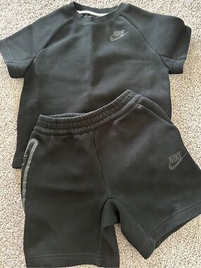 Nike Black Short Sleeve Top and Black Athletic Shorts